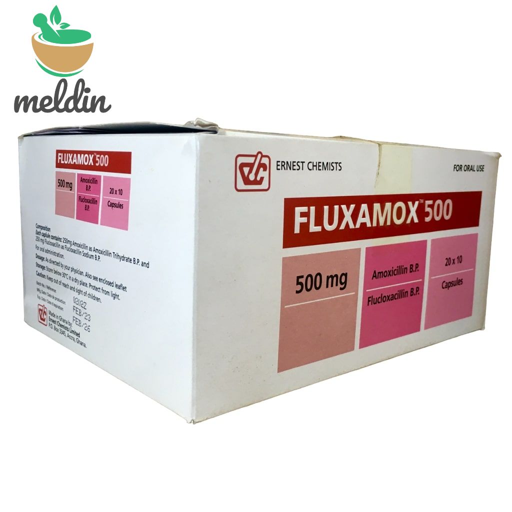 Fluxamox 500 Mg Caps 200'S (Amoxicillin + Flucloxacillin) Meldinpharma